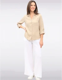 Chemise Coton Vegan Manches Relevées par Point Zero