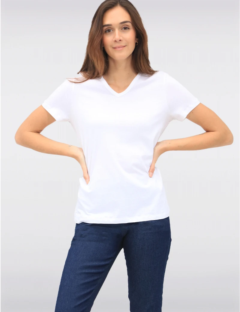 T-shirt Col V Coton Vegan par Point Zero