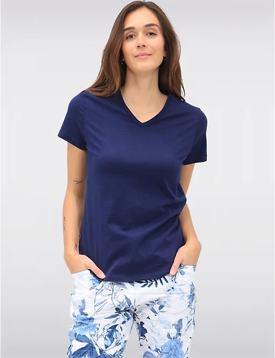 T-shirt Col V Coton Vegan par Point Zero