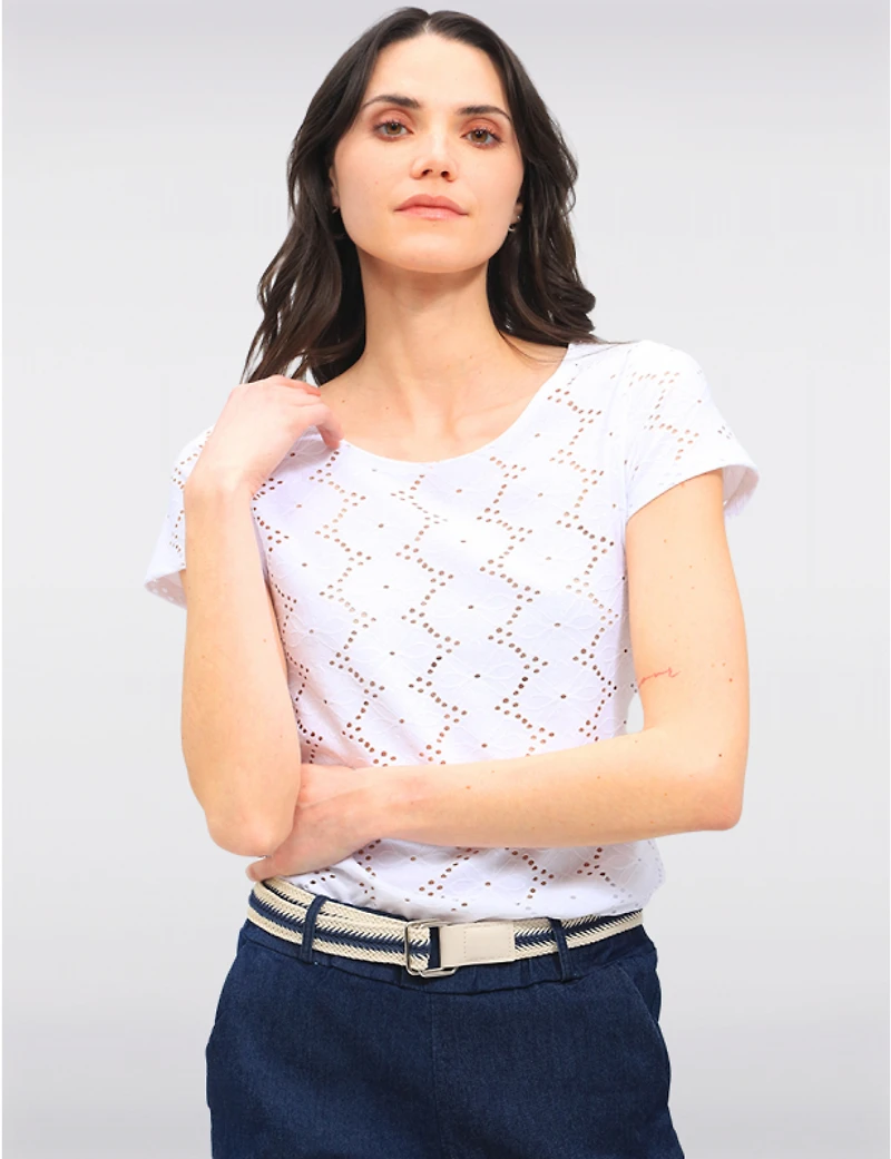 Haut à Broderie Florale par Vamp