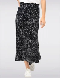 Manteaux Manteaux | La maison du manteau au Québec Jupe Maxi Fluide Noir & Blanc à Enfiler avec Imprimé à Pois Abstraits par Vamp