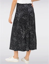 Manteaux Manteaux | La maison du manteau au Québec Jupe Maxi Fluide Noir & Blanc à Enfiler avec Imprimé à Pois Abstraits par Vamp