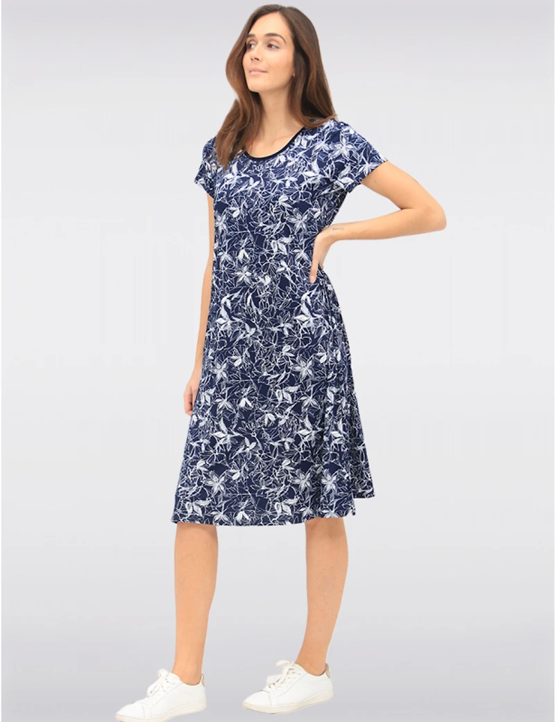 Robe Ligne-A Fleurie Bleue par Vamp