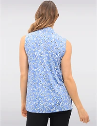 Manteaux | La maison du manteau au Québec Blouse Sans Manches Florale Extensible avec Plis Devant Fentes & Col V par Vamp