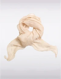 Manteaux | La maison du manteau au Québec Foulard en Mousseline Plissé Texturé avec Bords Scallopés Élégants
