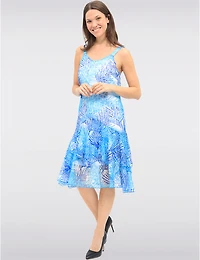 Manteaux | La maison du manteau au Québec Robe Doublée Sans Manches en Dentelle Imprimée à Deux Niveaux par Tango Mango
