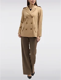 Trench Court Double-Boutonnage Ellen Tracy