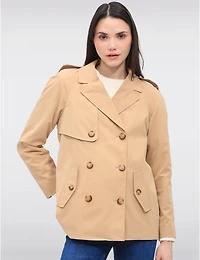 Trench Court Double-Boutonnage Ellen Tracy