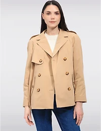 Trench Court Double-Boutonnage Ellen Tracy
