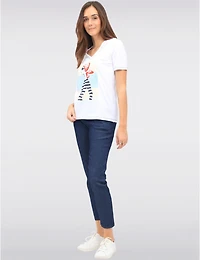 Haut Coton V-Col Strass par Orly