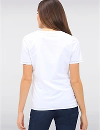 Haut Coton V-Col Strass par Orly