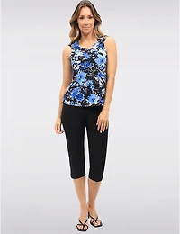 Manteaux Manteaux | La maison du manteau au Québec Haut Floral Sans Manches Extensible À Col V Avec Épaules Élastiques Par GWV