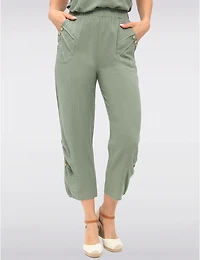 Manteaux Manteaux | La maison du manteau au Québec Pantalon Fluide Avec Taille Élastique Poches & Détail Boutons Décoratifs Par Goa