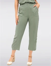 Manteaux Manteaux | La maison du manteau au Québec Pantalon Fluide Avec Taille Élastique Poches & Détail Boutons Décoratifs Par Goa