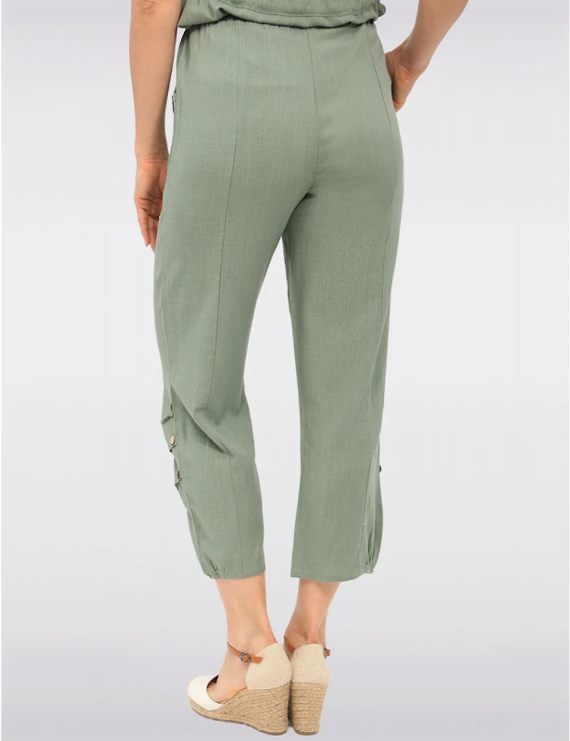 Manteaux Manteaux | La maison du manteau au Québec Pantalon Fluide Avec Taille Élastique Poches & Détail Boutons Décoratifs Par Goa