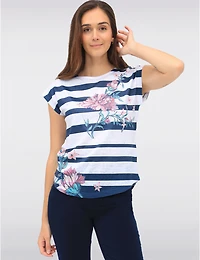 Manteaux Manteaux | La maison du manteau au Québec Haut à Rayures et Imprimé Floral avec Manches Cap par Moffi International