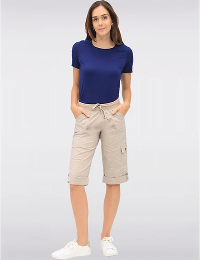 Manteaux | La maison du manteau au Québec Suzanne Cargo Capris Avec Bouton pour Longueur Ajustable par Dash Clothing