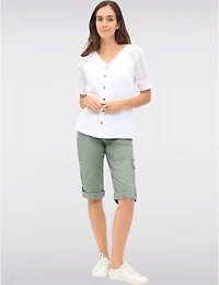 Manteaux Manteaux | La maison du manteau au Québec Suzanne Cargo Capris Avec Bouton pour Longueur Ajustable par Dash Clothing