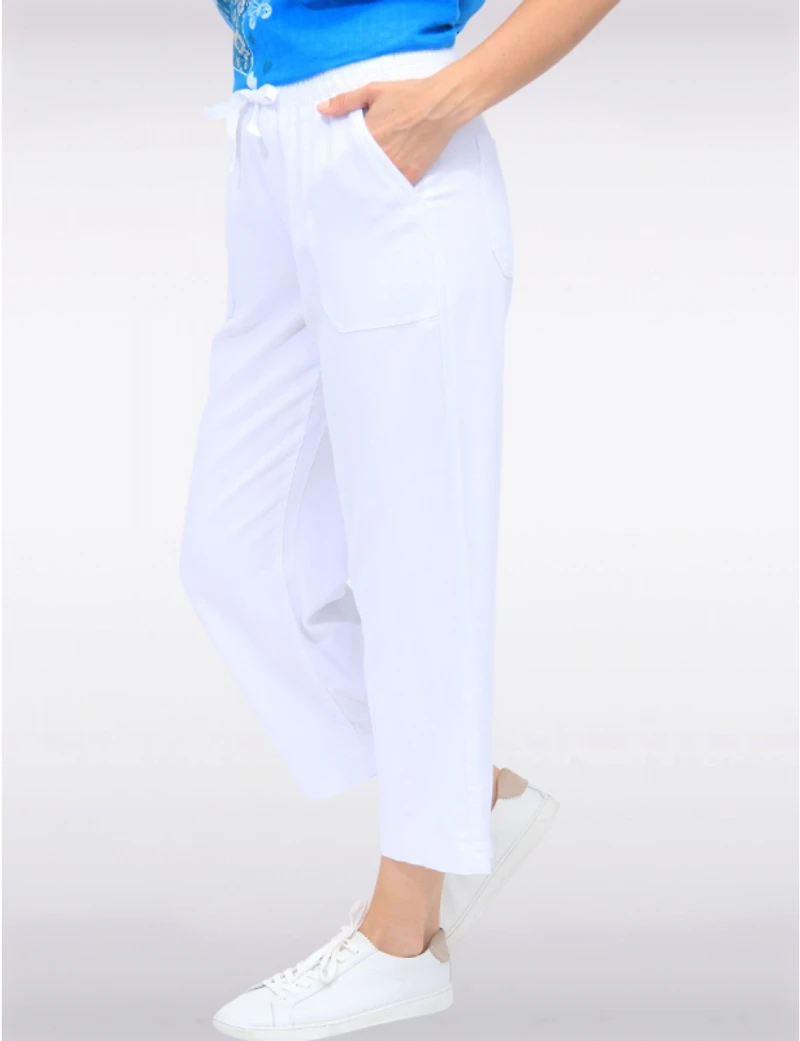 Manteaux | La maison du manteau au Québec Capris À Jambes Larges Avec Poches en Coton Mélangé Taille Ajustable by Dash