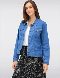 Manteaux Manteaux | La maison du manteau au Québec Veste Classique en Mélange de Coton Délavé Moyen avec Poches à Rabat par Dash