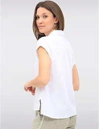 Manteaux Manteaux | La maison du manteau au Québec Blouse Boutonnée en Coton avec Manches à Revers et Poche Poitrine par Dash