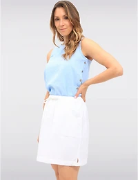 Manteaux | La maison du manteau au Québec Jupe-short en Cotton avec Poches Cordon de Serrage et Fentes Boutonnés par Erika