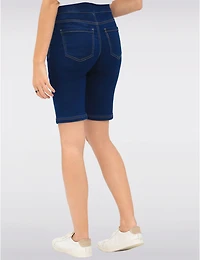 Manteaux Manteaux | La maison du manteau au Québec Cotton Stretch Pull-Up Dark Wash Denim Bermuda with Back Pockets by Erika