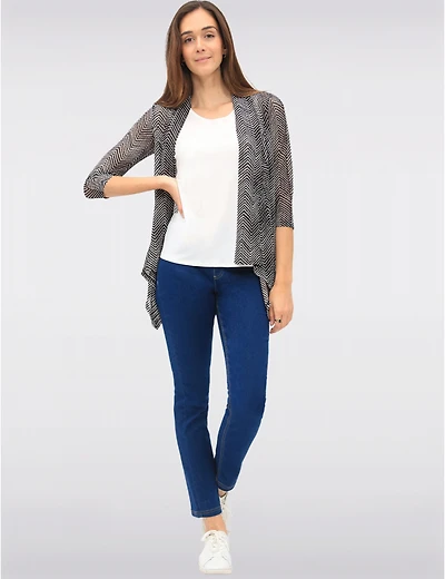 Manteaux Manteaux | La maison du manteau au Québec Pantalon Denim Foncé Étroit en Coton Extensible à Enfiler avec Poches par Erika