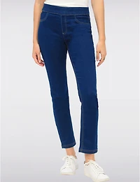 Manteaux Manteaux | La maison du manteau au Québec Pantalon Denim Foncé Étroit en Coton Extensible à Enfiler avec Poches par Erika