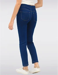 Manteaux Manteaux | La maison du manteau au Québec Pantalon Denim Foncé Étroit en Coton Extensible à Enfiler avec Poches par Erika