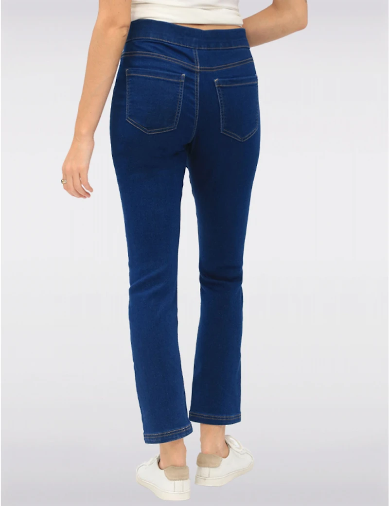Manteaux Manteaux | La maison du manteau au Québec Pantalon Denim Foncé Étroit en Coton Extensible à Enfiler avec Poches par Erika