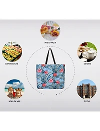 Manteaux Manteaux | La maison du manteau au Québec Sac Tote Marine Imprimé Réutilisable et Pliable - Léger, Recyclé et Compact