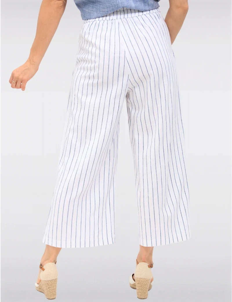 Manteaux Manteaux | La maison du manteau au Québec Pantalon Rayé Large avec Boutons Latéraux et Plis Frontaux par Julia Paradis