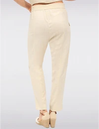 Manteaux | La maison du manteau au Québec Pantalon Chic en Mélange de Lin avec Taille Élastique & Poches par Julia Paradis