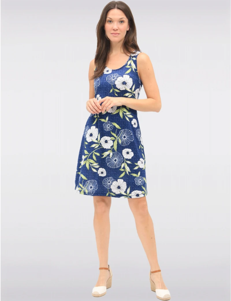 Manteaux | La maison du manteau au Québec Robe Sans Manches À Col Dégagée Avec Imprimé Floral Et Denim Par Amani Couture
