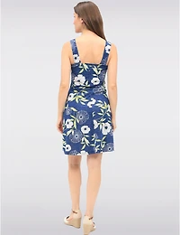 Manteaux | La maison du manteau au Québec Robe Sans Manches À Col Dégagée Avec Imprimé Floral Et Denim Par Amani Couture