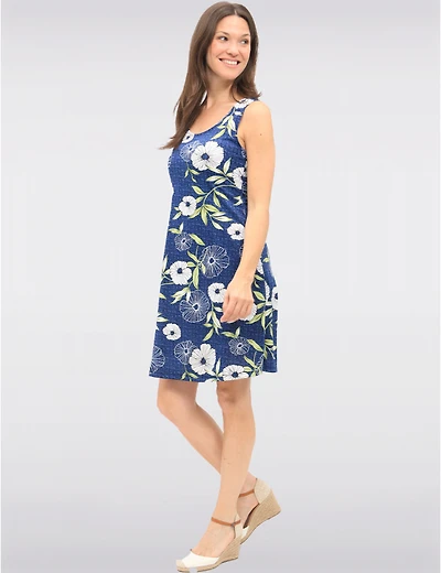Manteaux | La maison du manteau au Québec Robe Sans Manches À Col Dégagée Avec Imprimé Floral Et Denim Par Amani Couture