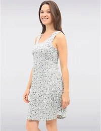 Manteaux | La maison du manteau au Québec Robe Évasée à Fleurs Sans Manches Extensible Longueur Genou par Amani Couture