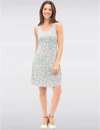 Manteaux | La maison du manteau au Québec Robe Évasée à Fleurs Sans Manches Extensible Longueur Genou par Amani Couture