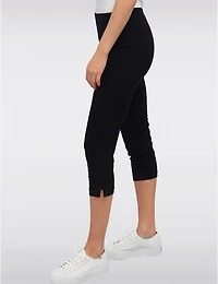 Manteaux Manteaux | La maison du manteau au Québec Legging Capri À Taille Élastique & Fentes Latérales Boutonnées par Amani Couture