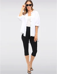 Manteaux Manteaux | La maison du manteau au Québec Legging Capri À Taille Élastique & Fentes Latérales Boutonnées par Amani Couture