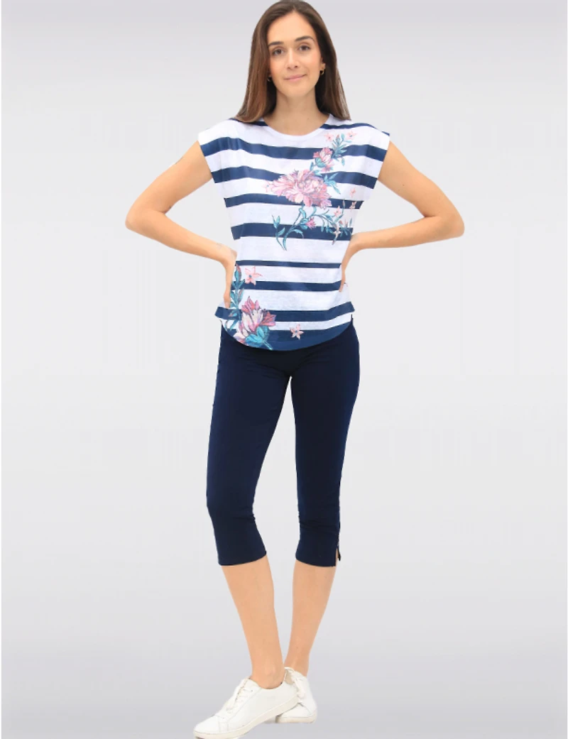 Manteaux | La maison du manteau au Québec Legging Capri À Taille Élastique & Fentes Latérales Boutonnées par Amani Couture