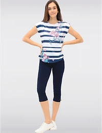 Manteaux | La maison du manteau au Québec Legging Capri À Taille Élastique & Fentes Latérales Boutonnées par Amani Couture