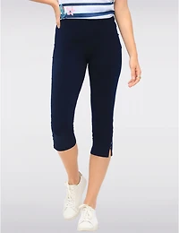 Manteaux | La maison du manteau au Québec Legging Capri À Taille Élastique & Fentes Latérales Boutonnées par Amani Couture