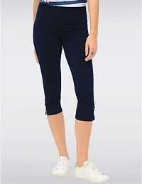Manteaux | La maison du manteau au Québec Legging Capri À Taille Élastique & Fentes Latérales Boutonnées par Amani Couture