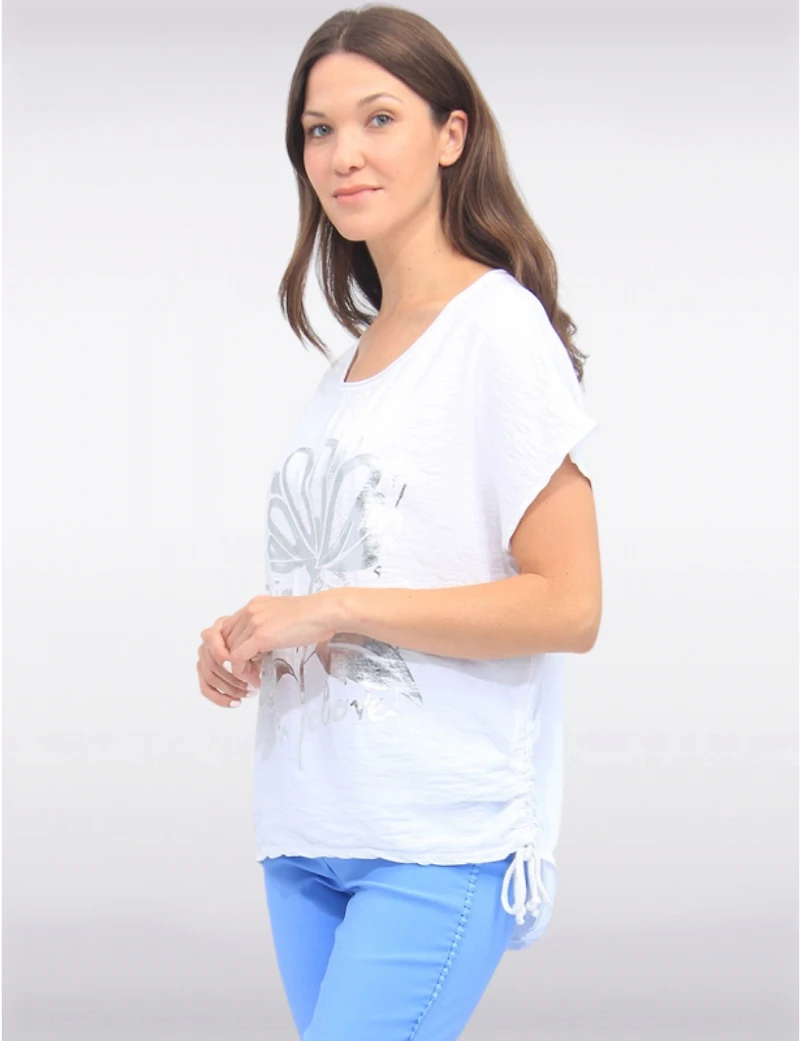 Haut Imprimé Fleurs Métalliques par Froccella