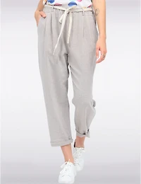 Pantalon Ceinturé Lin Chic par Froccella