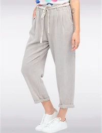 Pantalon Ceinturé Lin Chic par Froccella