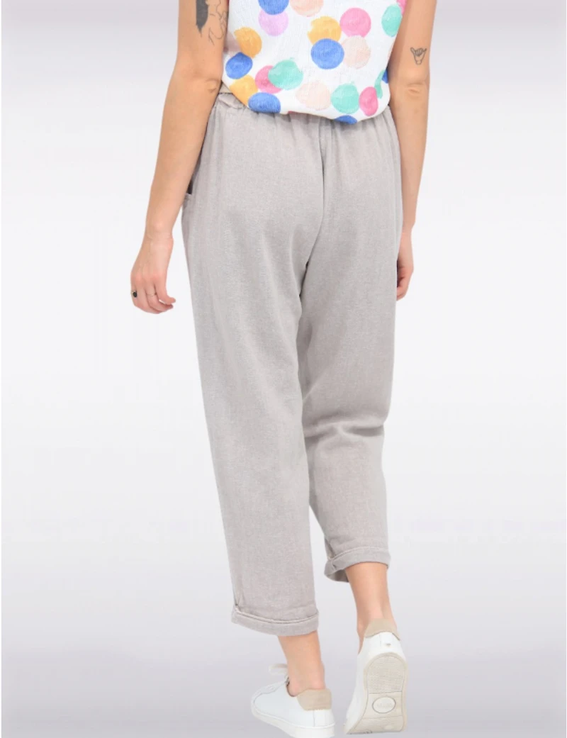 Pantalon Ceinturé Lin Chic par Froccella