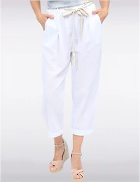 Pantalon Ceinturé Lin Chic par Froccella